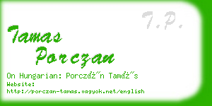 tamas porczan business card